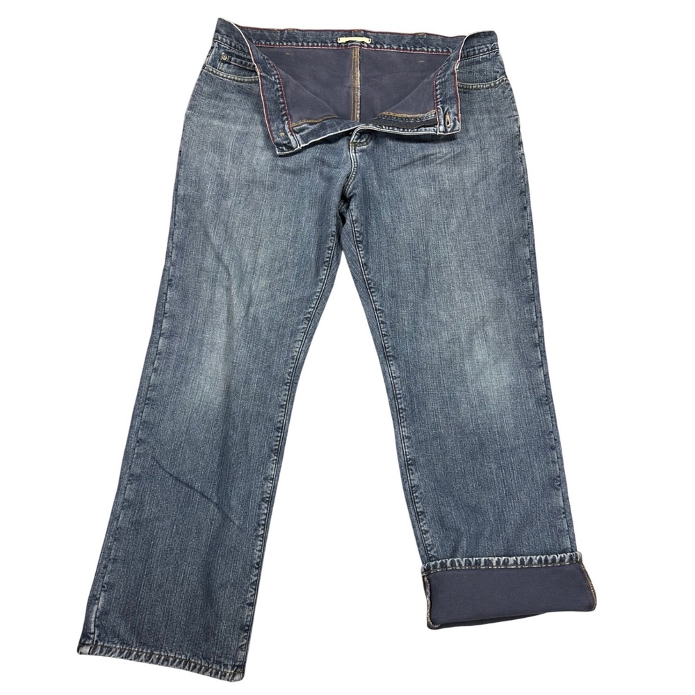 LL Bean Standard‎ Fit Flannel Lined Jeans Mens 40x32 Blue Denim Thermal 264236